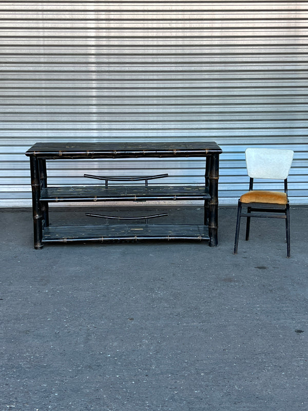 Large Black Lacquered Bamboo Console | 1920's British