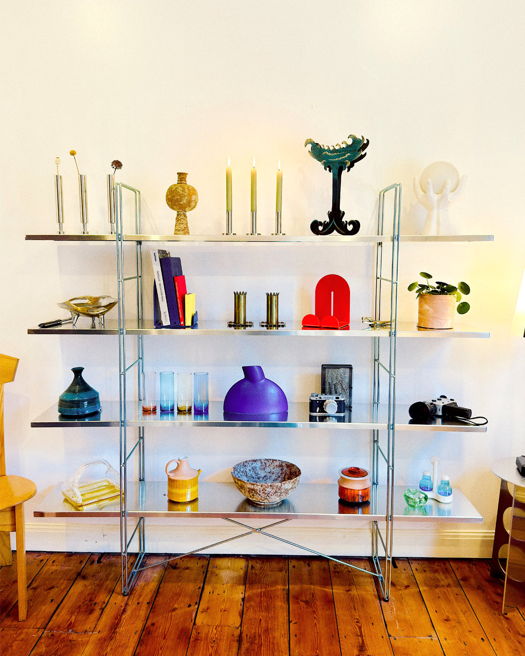 Ikea Byakorre Shelf Unit with custom aluminium shelves