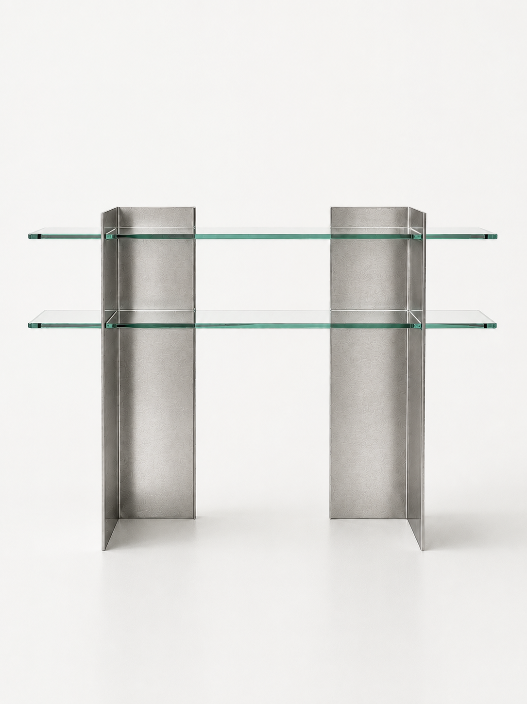 Brutalist Aluminium & Glass Console