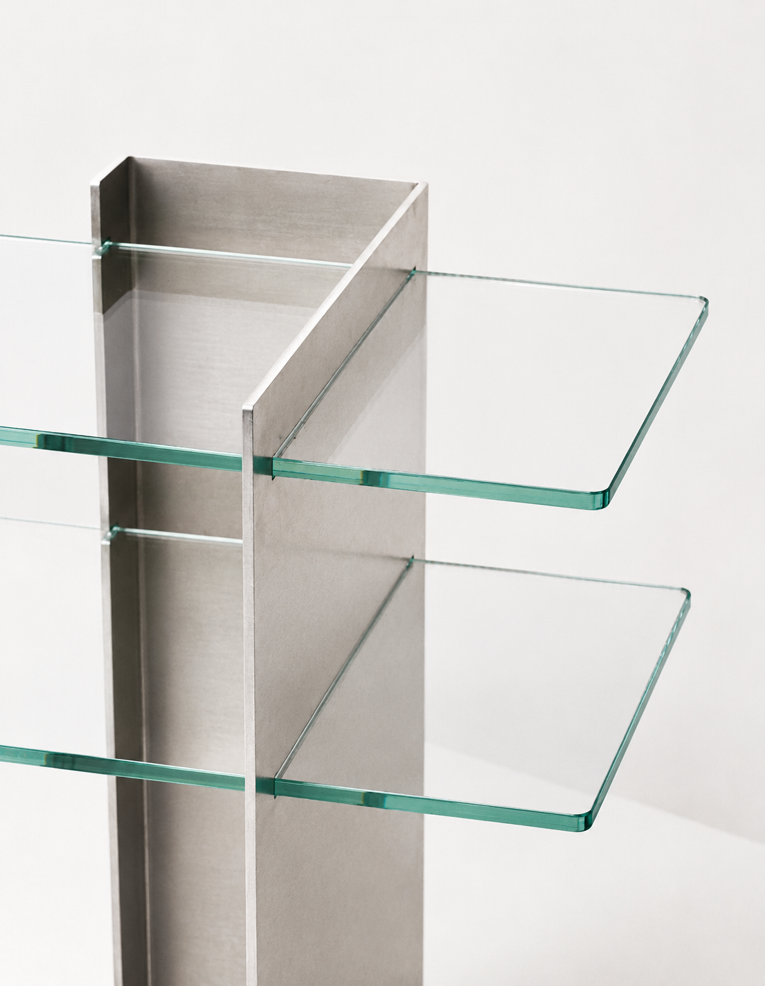Brutalist Aluminium & Glass Console