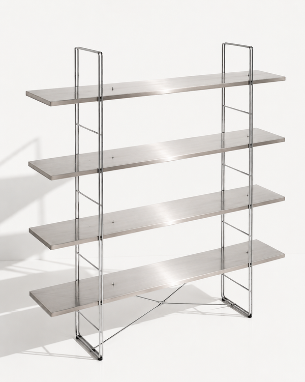 Ikea Byakorre Shelf Unit with custom aluminium shelves