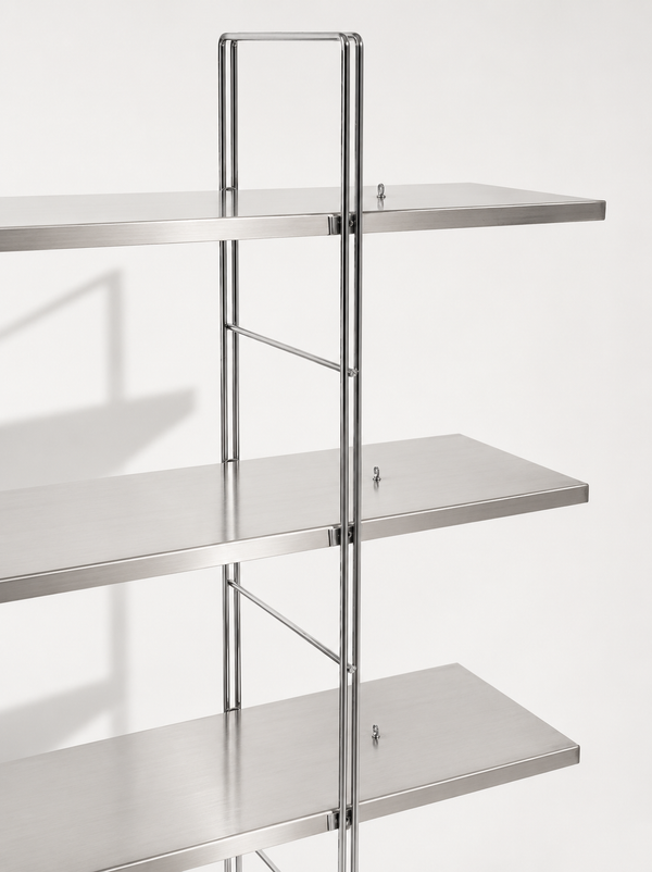 Ikea Byakorre Shelf Unit with custom aluminium shelves