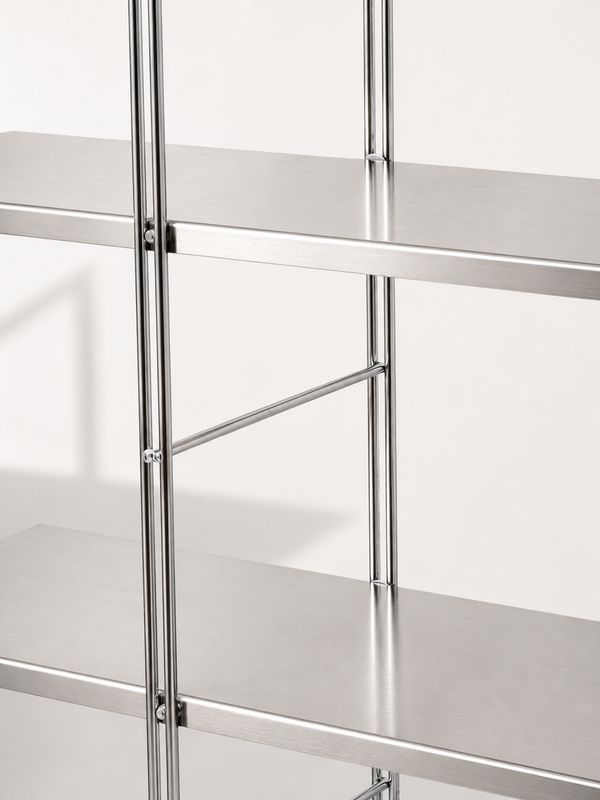 Ikea Byakorre Shelf Unit with custom aluminium shelves