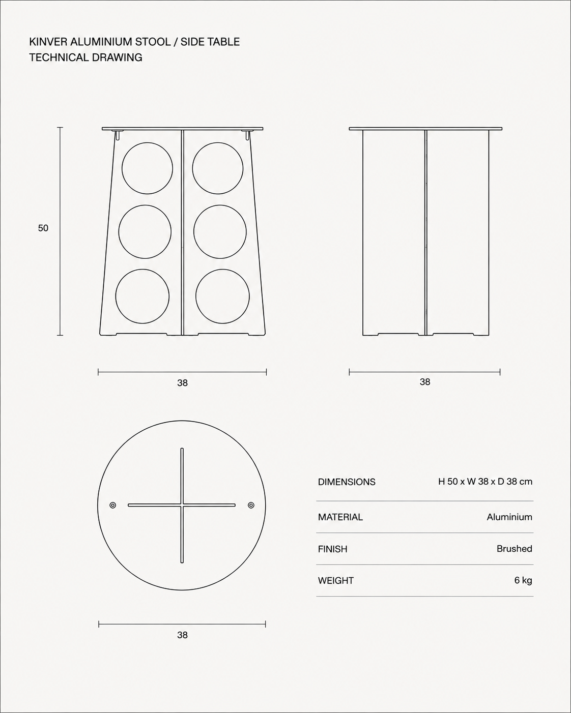 Kinver Aluminium Stool / Side Table