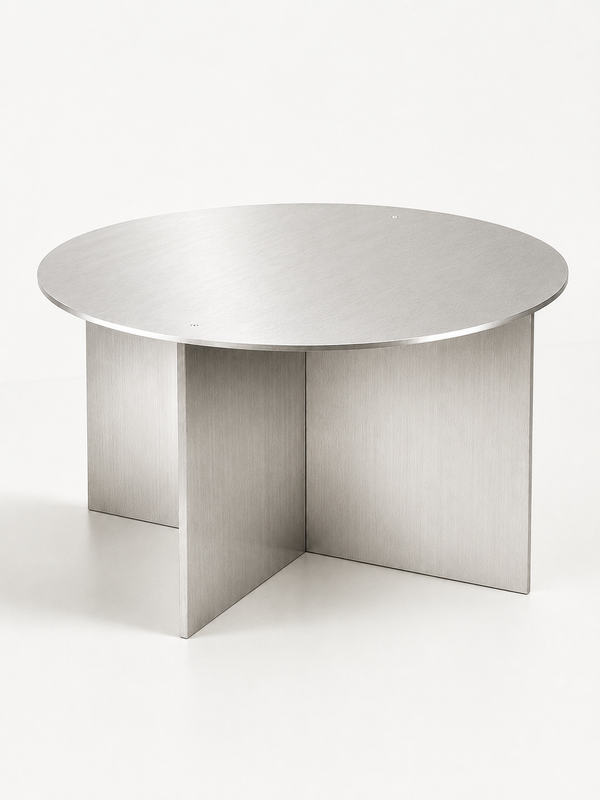 Brushed Aluminium Circular Coffee Table