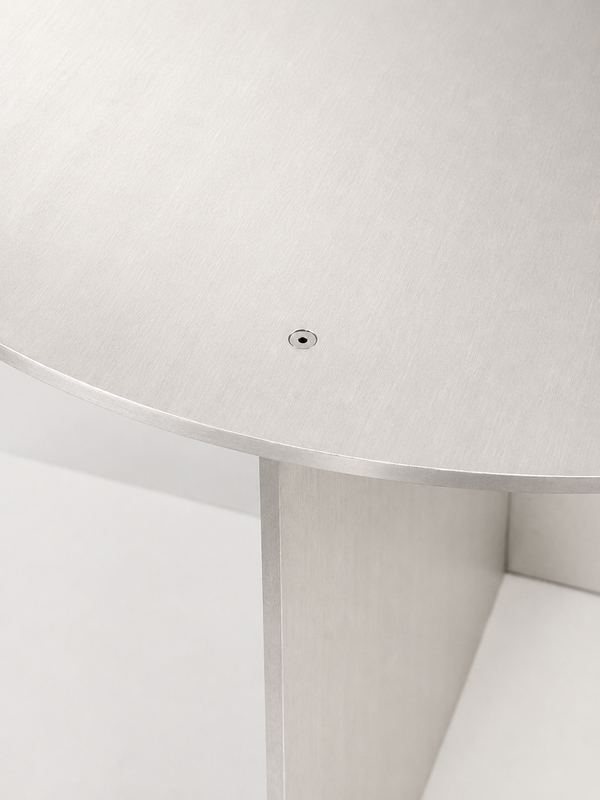 Brushed Aluminium Circular Coffee Table