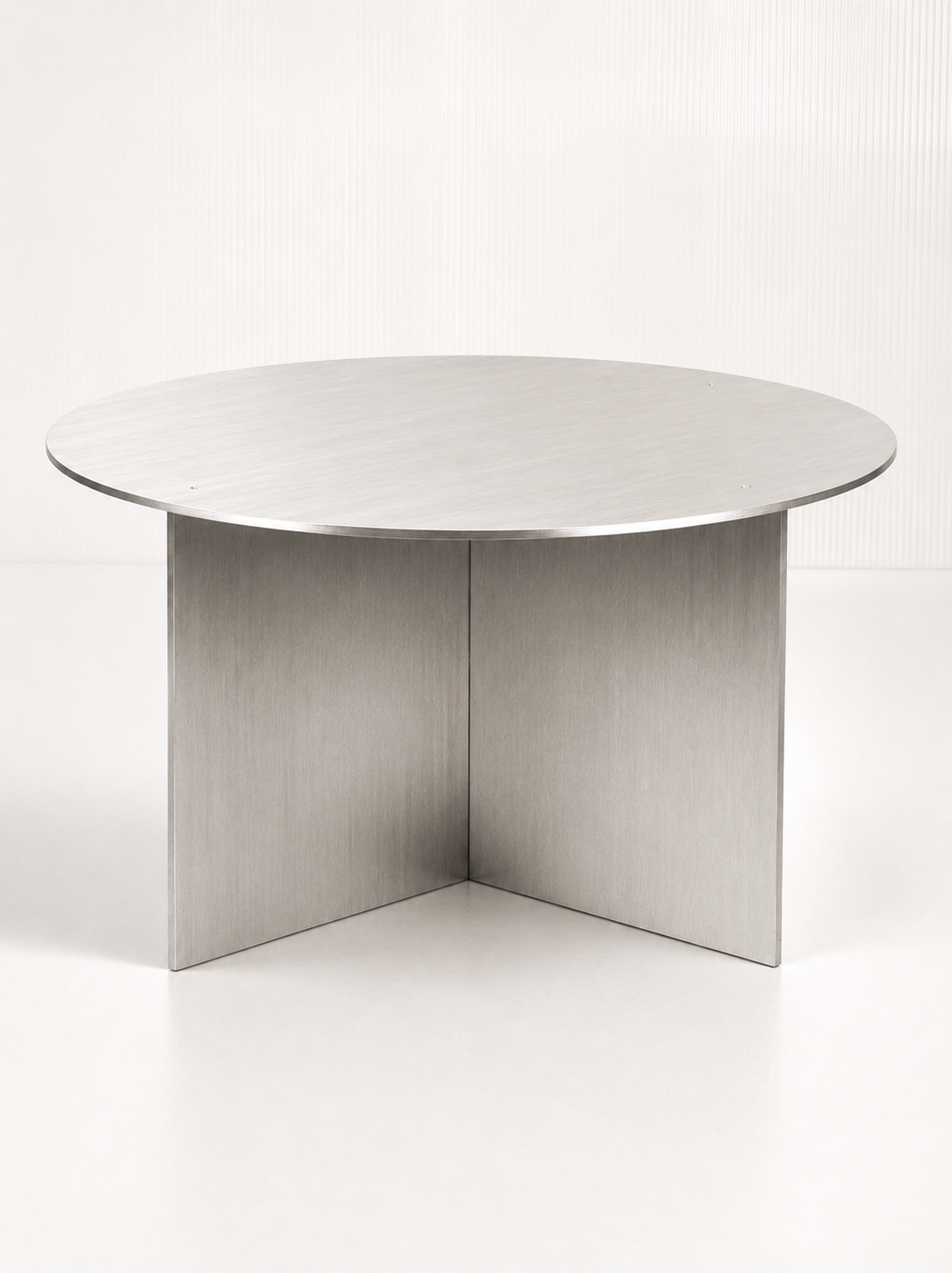 Brushed Aluminium Circular Coffee Table