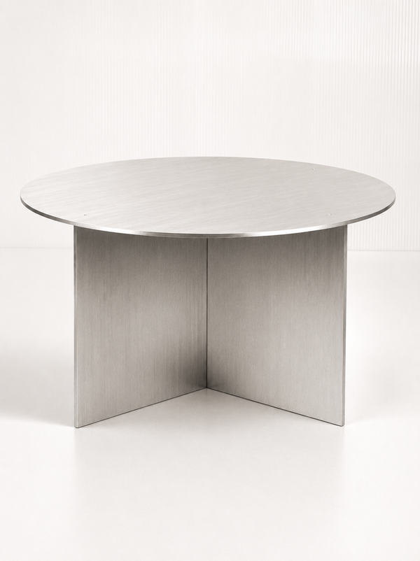 Brushed Aluminium Circular Coffee Table